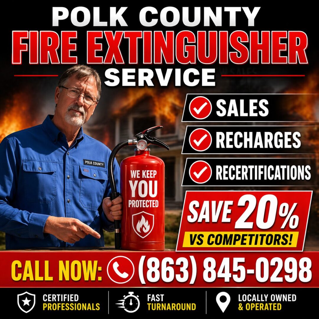Polk County fire extinguisher service ad