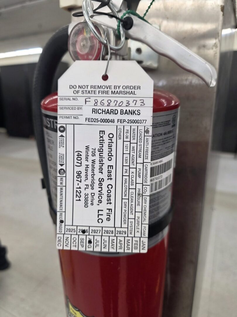 tagged extinguisher